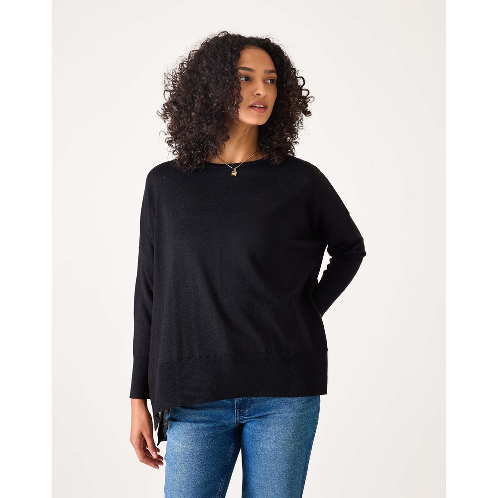 MERSEA THE AMOUR SWEATER WITH HEART PATCH BLACK HEART OF GOLD One Size black